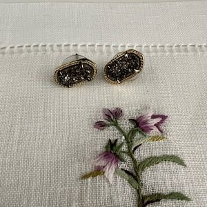 Kendra Scott sparkly charcoal studs